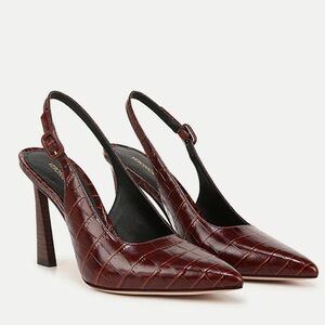 Veronica Beard Callie Croc Embossed Slingback Pump